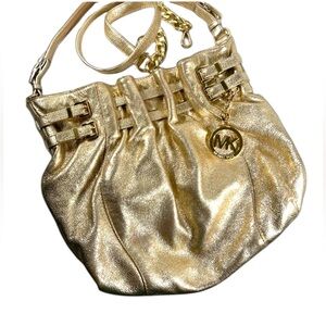 Lovely Gold Metalic Michael Kors Large shoulder bag hobo